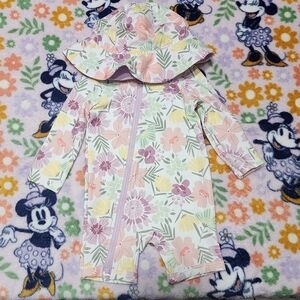 Carters romper bathing suit set with hat